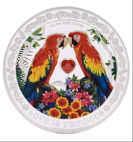 Love Is 2025 Macaws Pair 1oz Silver Coin Box Set
