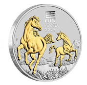 Year Of The Horse 1oz Silver Gilded Proof Coin