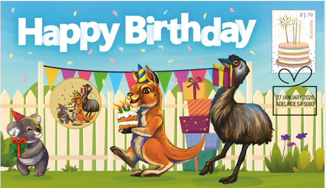 Happy Birthday 2026 Stamp And Coin Cover Set
