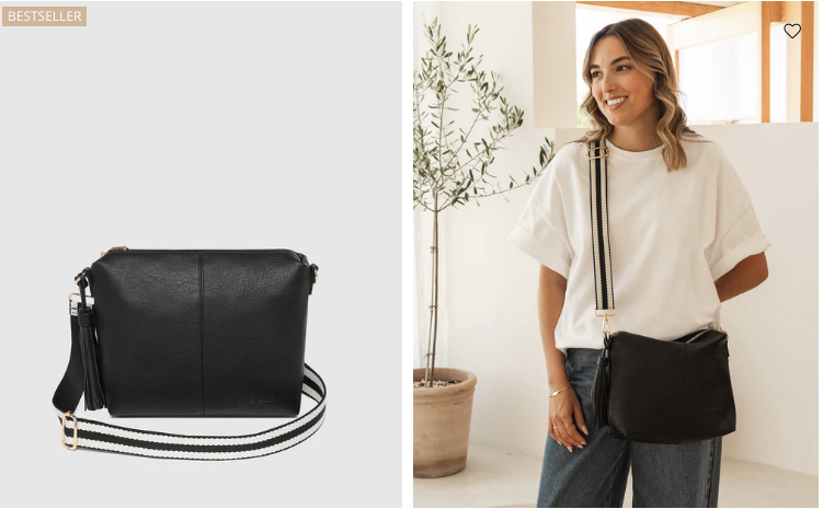 Louenhide Daisy Stripe Crossbody Black