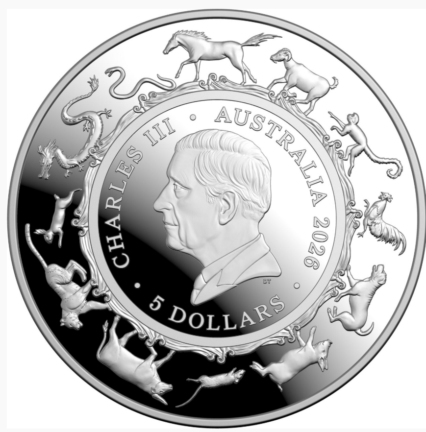 Year Of The Horse 2026 $5 Fine Silver Proof Domed Coin