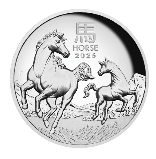 Year Of The Horse 2026 Aust Lunar Series 1oz Silver Proof High Relief Coin
