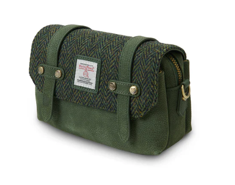 Islander The Skye Dark Green Herringbone Bag