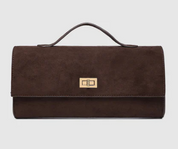 Louenhide Delaney Suedette Clutch Chocolate