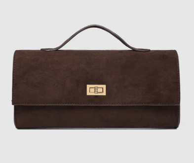 Louenhide Delaney Suedette Clutch Chocolate