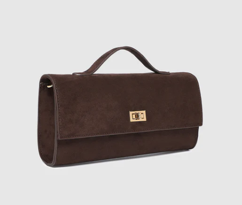Louenhide Delaney Suedette Clutch Chocolate