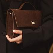 Louenhide Delaney Suedette Clutch Chocolate