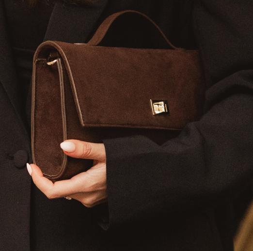 Louenhide Delaney Suedette Clutch Chocolate