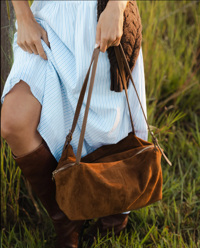 Louenhide Marissa Suedette Shoulder Bag Cognac