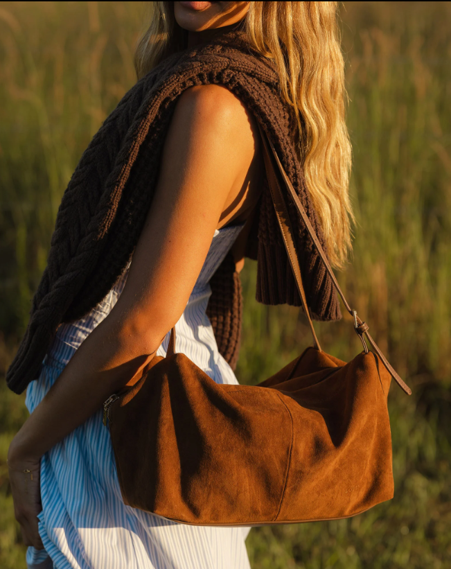 Louenhide Marissa Suedette Shoulder Bag Cognac