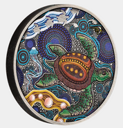 Turtle Yaunati 2026 2oz Silver Antiqued Coloured Coin