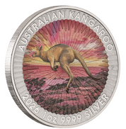 Sundowner Red Kangaroo 2026 1oz Silver Coloured Coin In Card