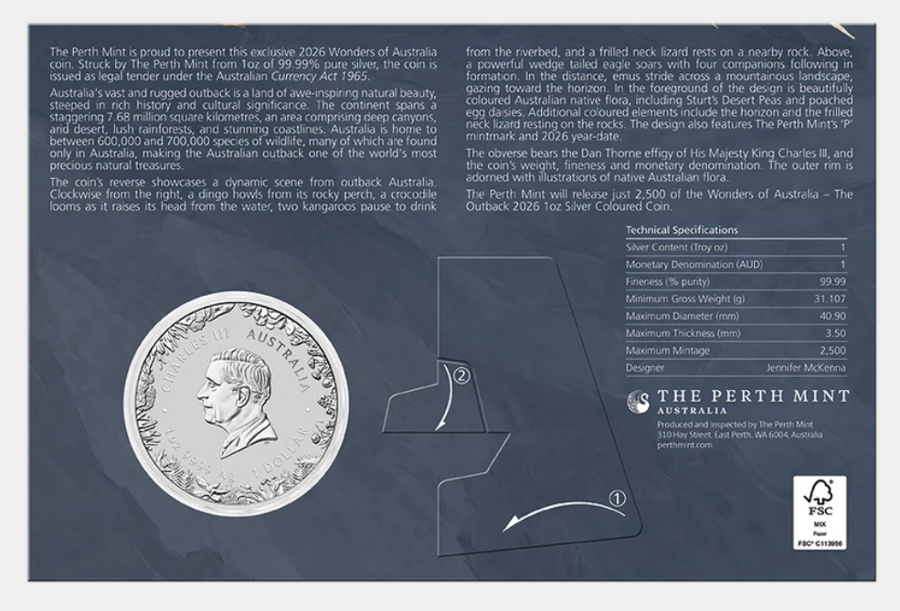 Wonders Of Australia - The Outback 2026 1oz Silver Proof Coin