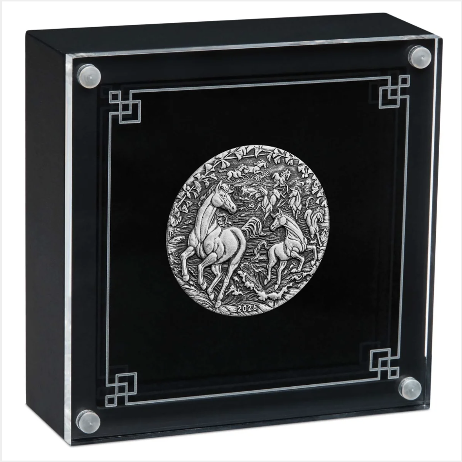 Australian Lunar Series Iii 2026 Year Of The Horse 2oz Silver Antiqued Coin