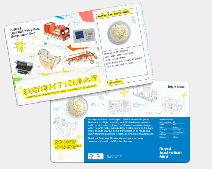 Bright Ideas 2026 $1 And $2 Privy Mark Seven-coin