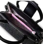 Islander Mini Tiree Tote Black Grey Herringbone