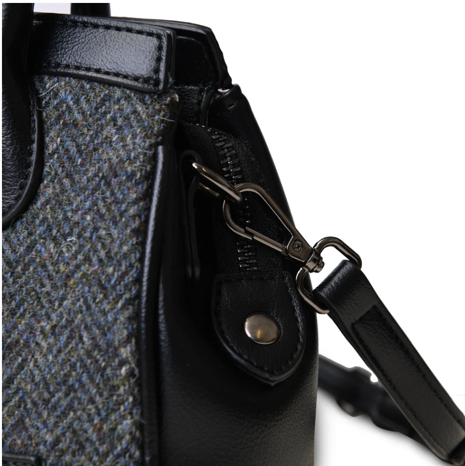 Islander Mini Tiree Tote Black Grey Herringbone