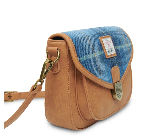 Islander Mini Saddle Bag Pink Blue Tartan