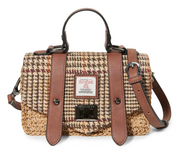Islander Mini Straw Satchel Beige Dog-tooth